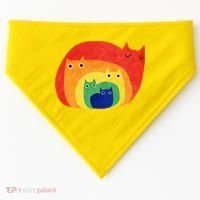 Rainbow Art Retro Cats USA-Made Doggie Bandana thumb 0