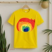 Rainbow Art Retro Cats T-Shirt thumb 2