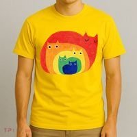 Rainbow Art Retro Cats T-Shirt thumb 3