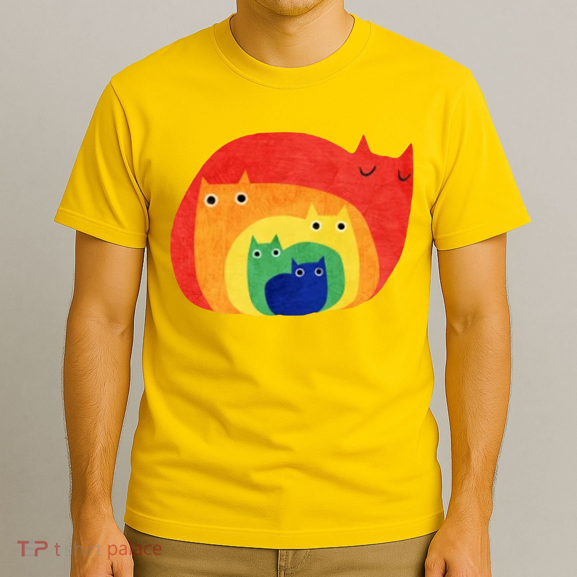 Rainbow Art Retro Cats T-Shirt