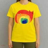 Rainbow Art Retro Cats T-Shirt thumb 4