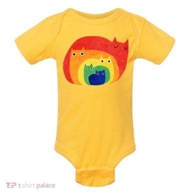 Rainbow Art Retro Cats Baby Bodysuit