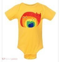 Rainbow Art Retro Cats Baby Bodysuit thumb 0