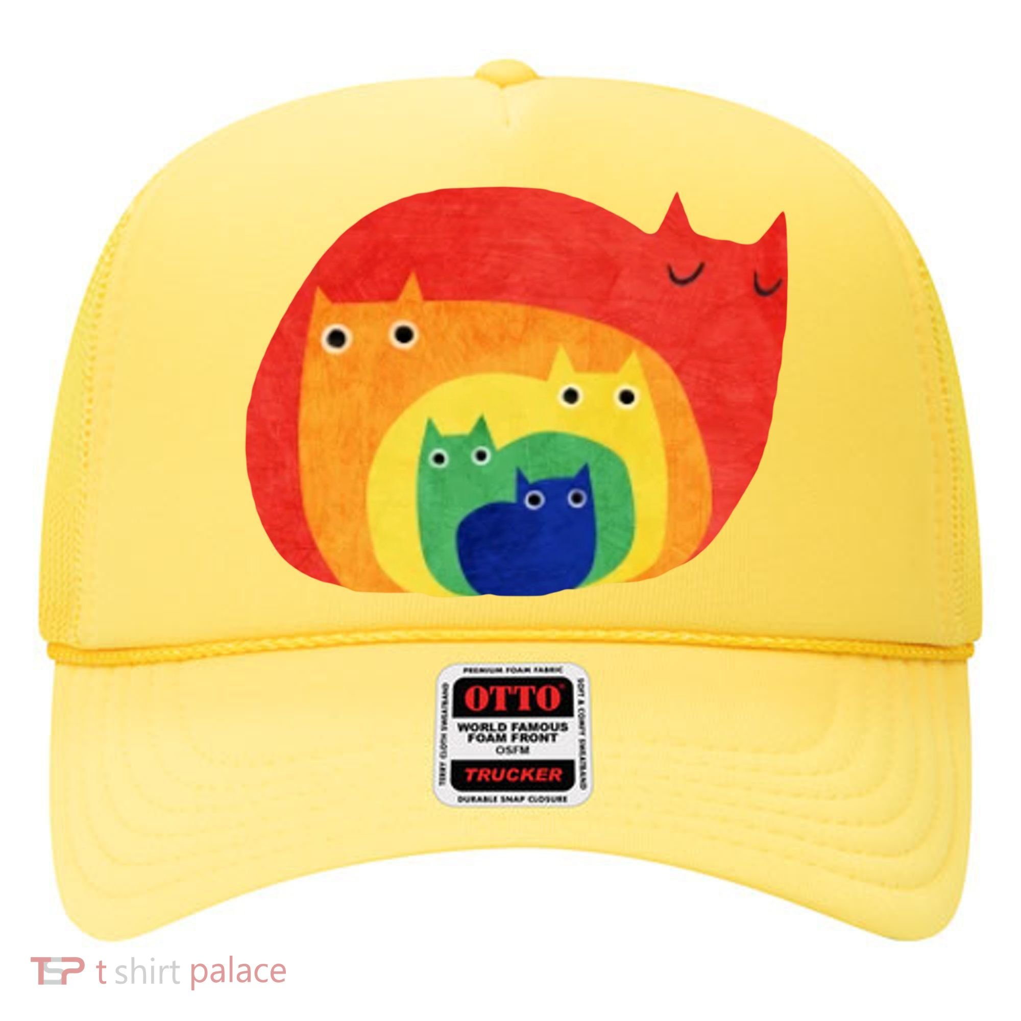 Rainbow Art Retro Cats Hat