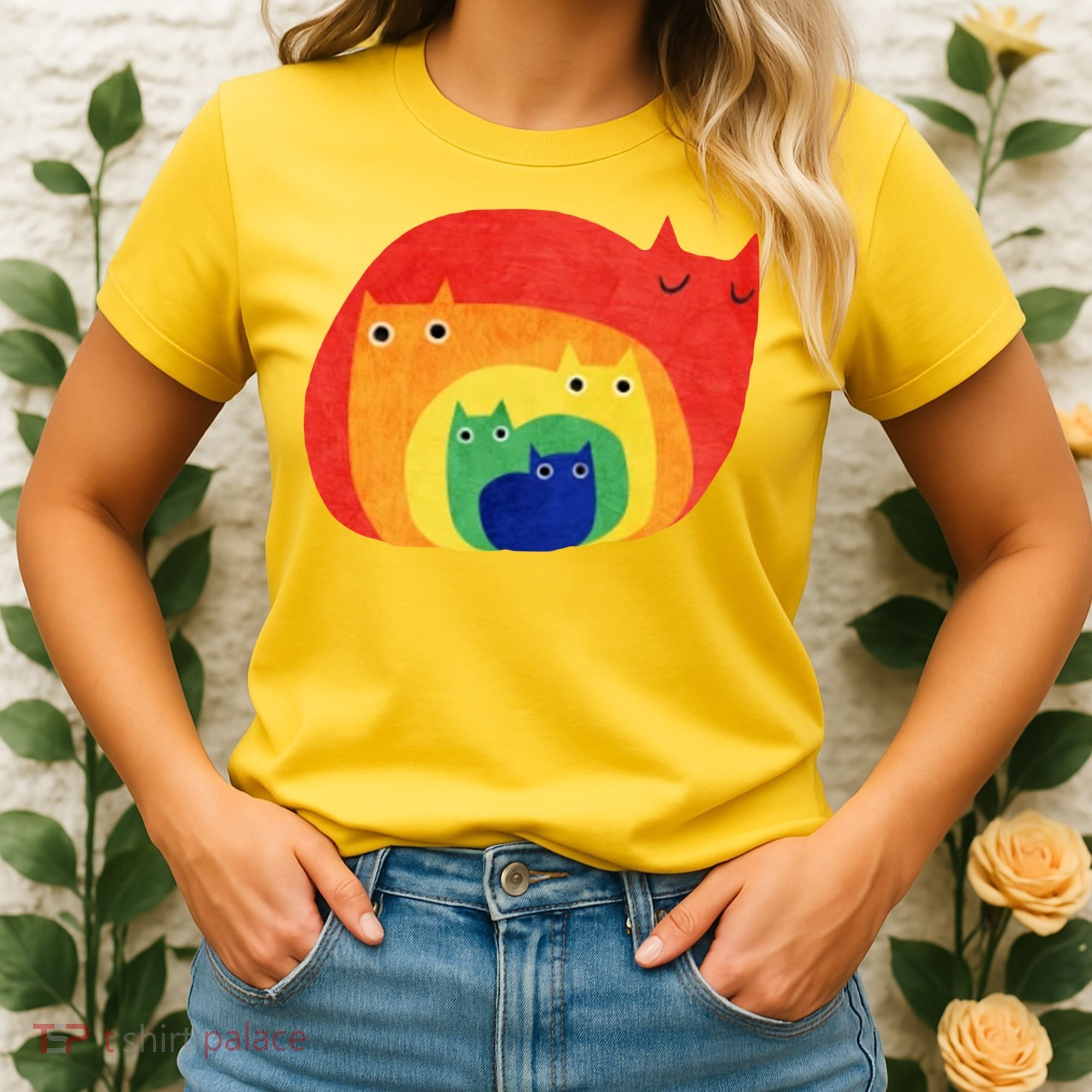 Rainbow Art Retro Cats Women's T-Shirt