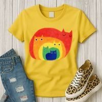 Rainbow Art Retro Cats Women's T-Shirt thumb 3