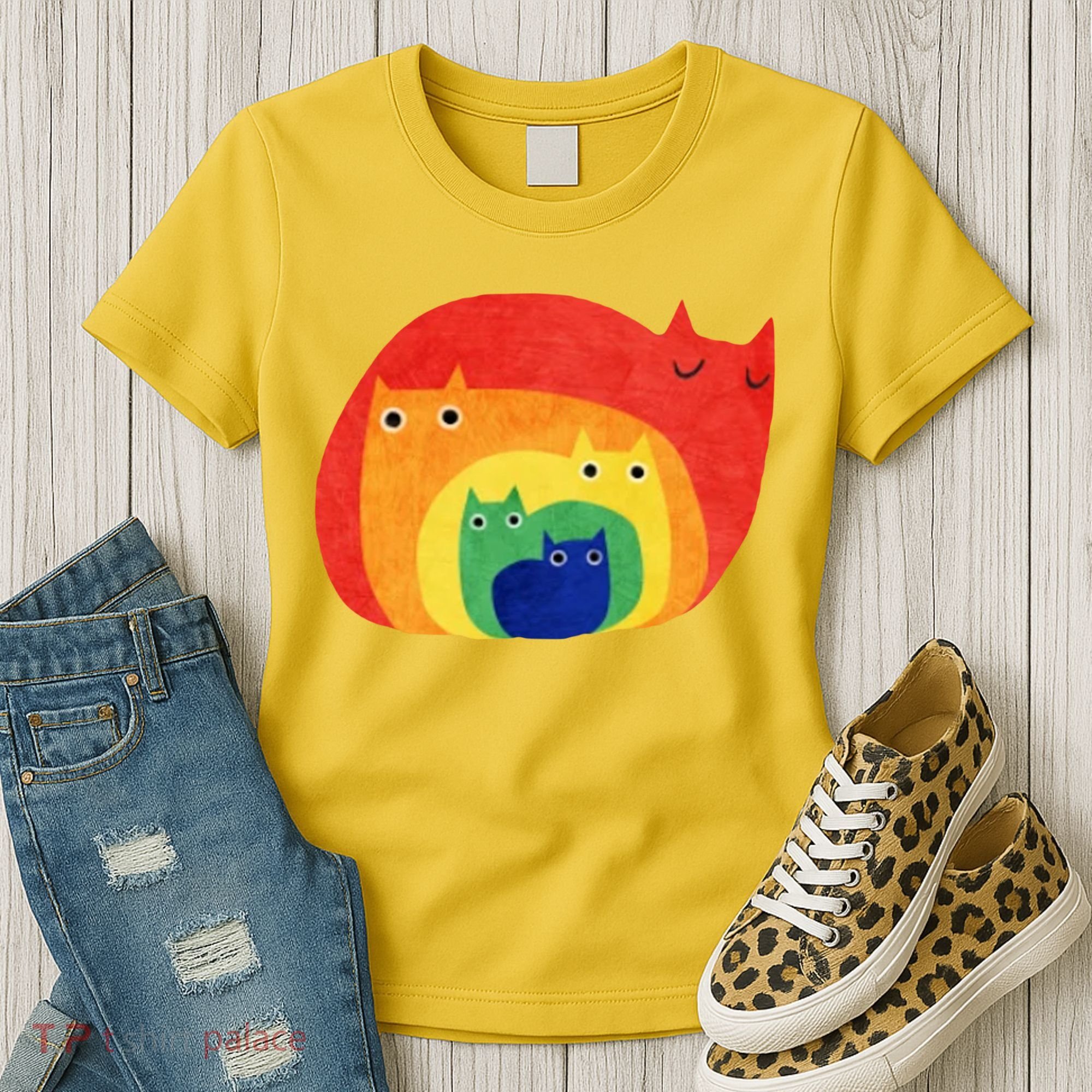 Rainbow Art Retro Cats Women's T-Shirt