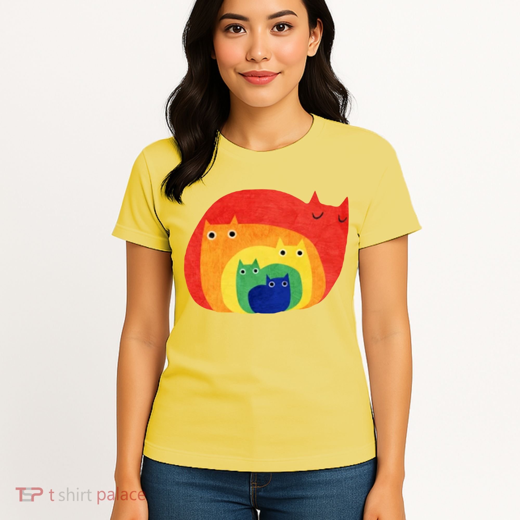 Rainbow Art Retro Cats Women's T-Shirt