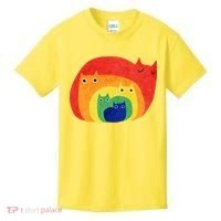 Rainbow Art Retro Cats Kids T-Shirt thumb 0