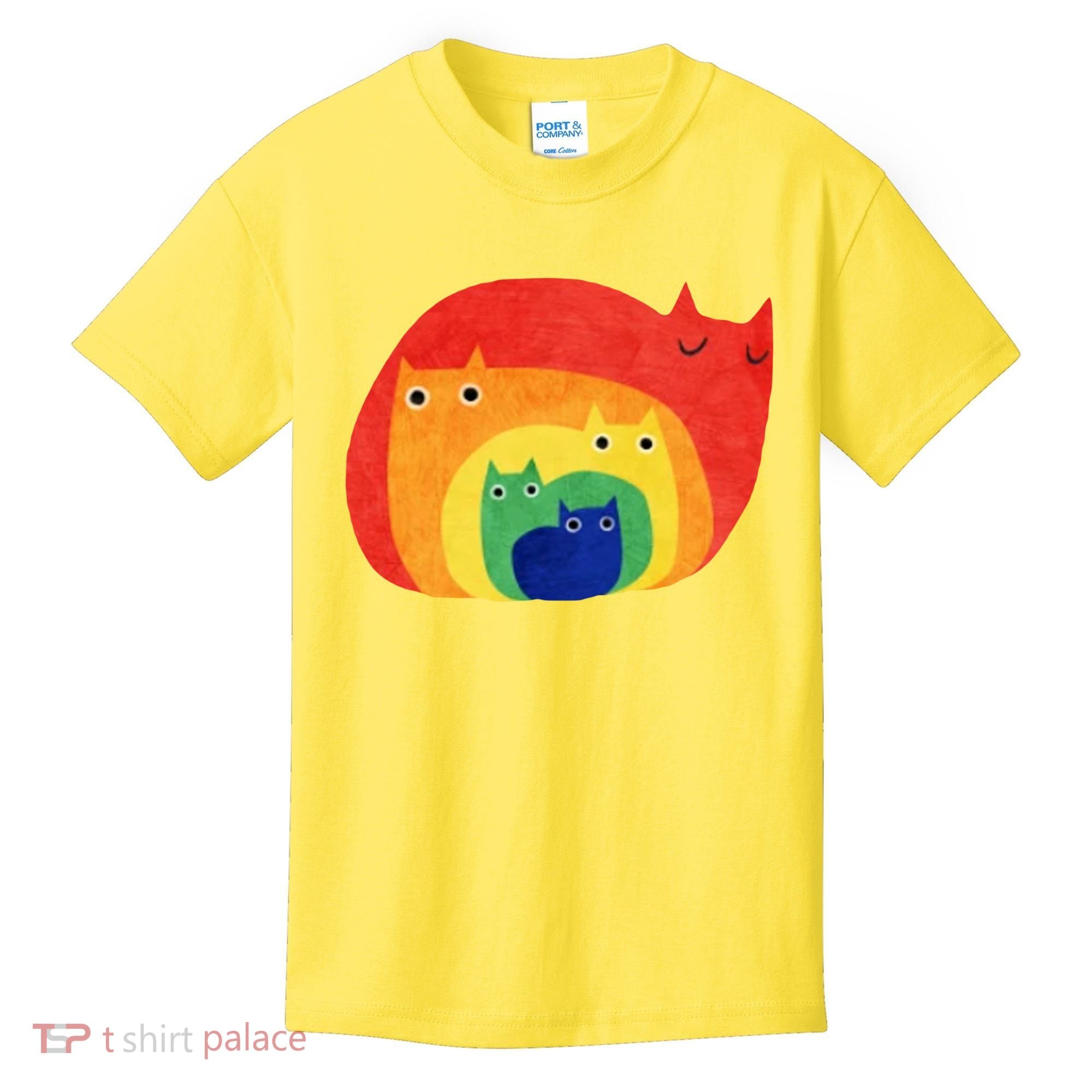 Rainbow Art Retro Cats Kids T-Shirt