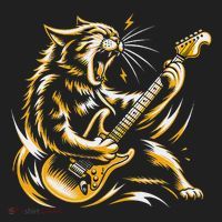 Rock And Roll Cat Electric Guitar Women's Sweatshirt thumb 2