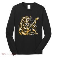 Rock And Roll Cat Electric Guitar Long Sleeve Shirt thumb 0