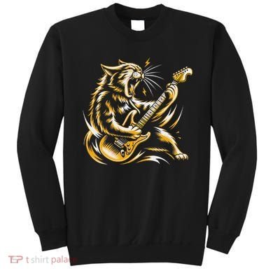 Rock And Roll Cat Electric Guitar Sweatshirt