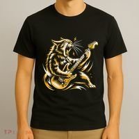 Rock And Roll Cat Electric Guitar T-Shirt thumb 3