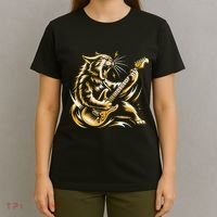 Rock And Roll Cat Electric Guitar T-Shirt thumb 4
