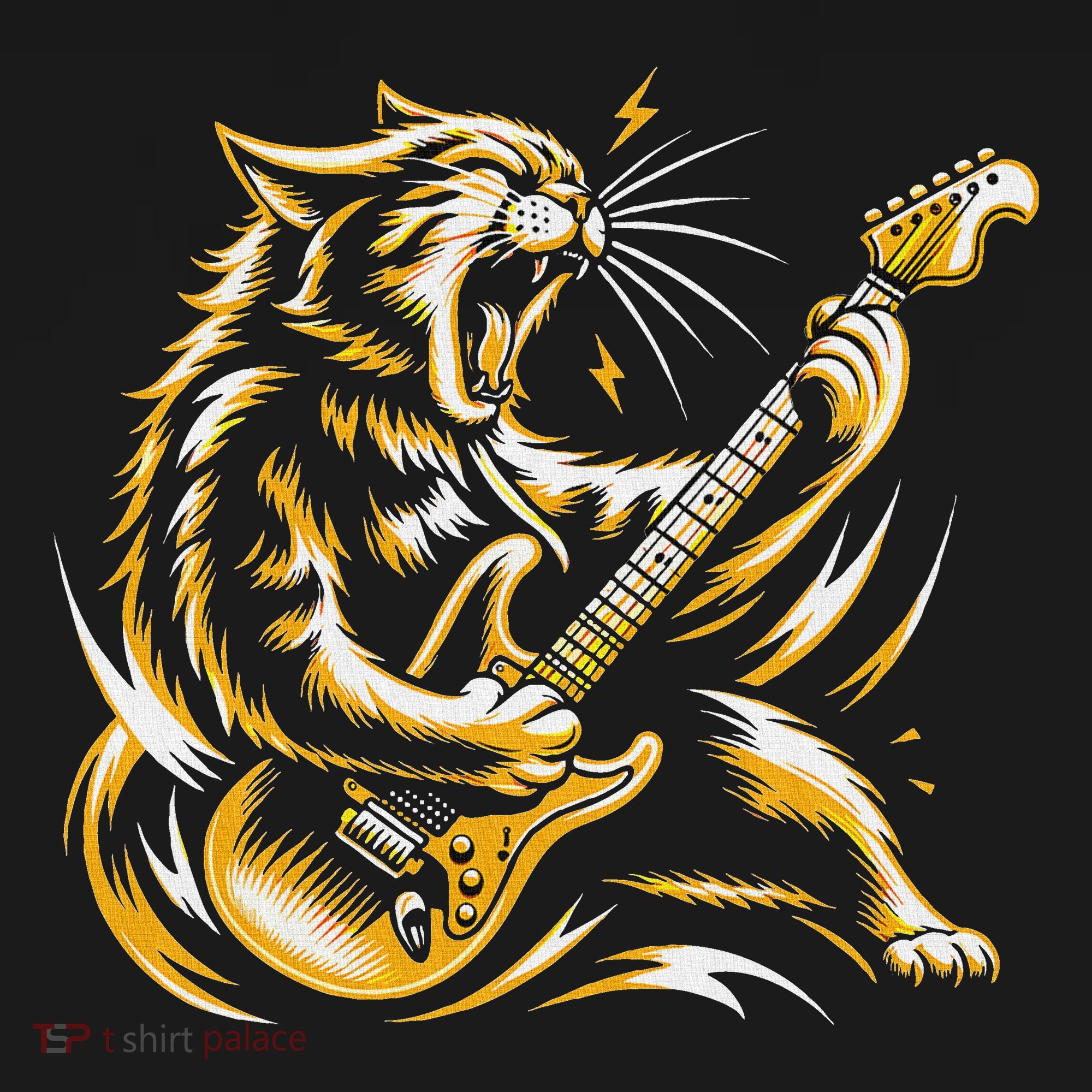 Rock And Roll Cat Electric Guitar Women's Tank Top