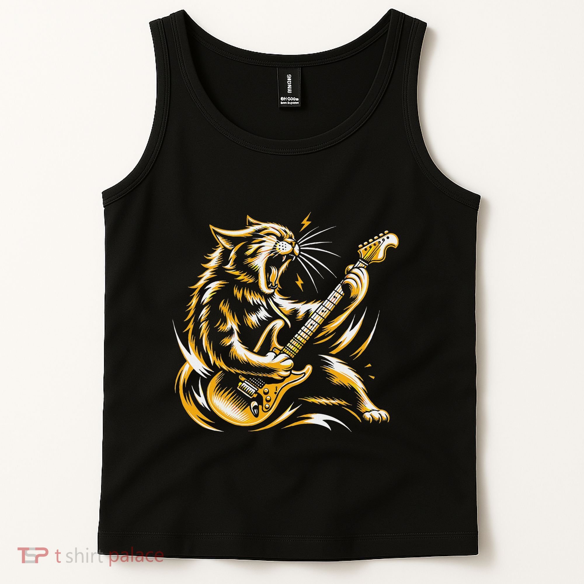 Rock And Roll Cat Electric Guitar Tank Top