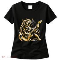 Rock And Roll Cat Electric Guitar Women's T-Shirt thumb 0