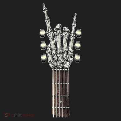 Rock And Roll Guitar Skeleton Hand Comfort Colors Boxy T-Shirt