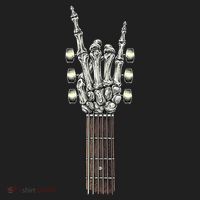 Rock And Roll Guitar Skeleton Hand Comfort Colors Boxy T-Shirt thumb 3