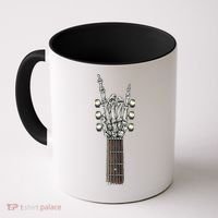 Rock And Roll Guitar Skeleton Hand Coffee Mug thumb 0