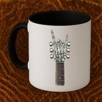 Rock And Roll Guitar Skeleton Hand Coffee Mug thumb 2