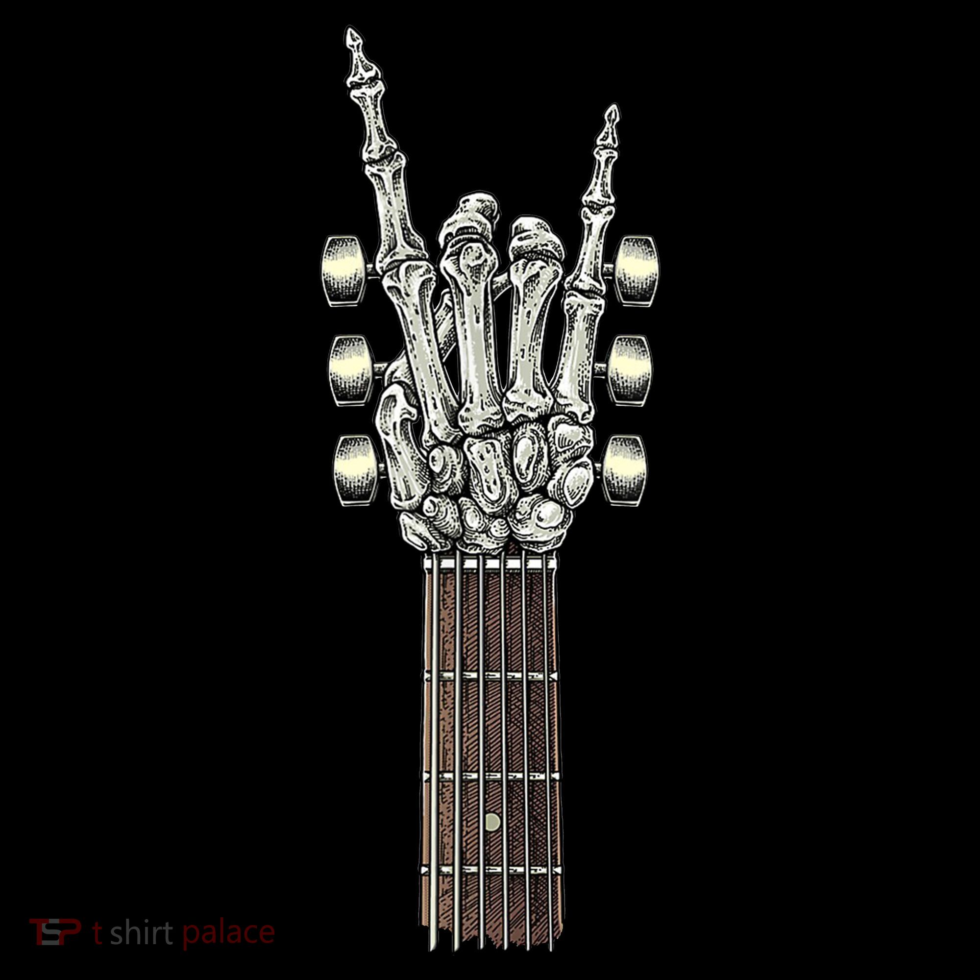 Rock And Roll Guitar Skeleton Hand Coffee Mug