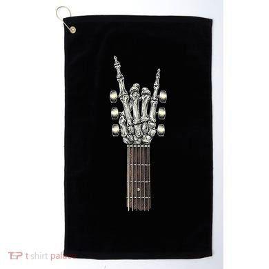 Rock And Roll Guitar Skeleton Hand Golf Towel