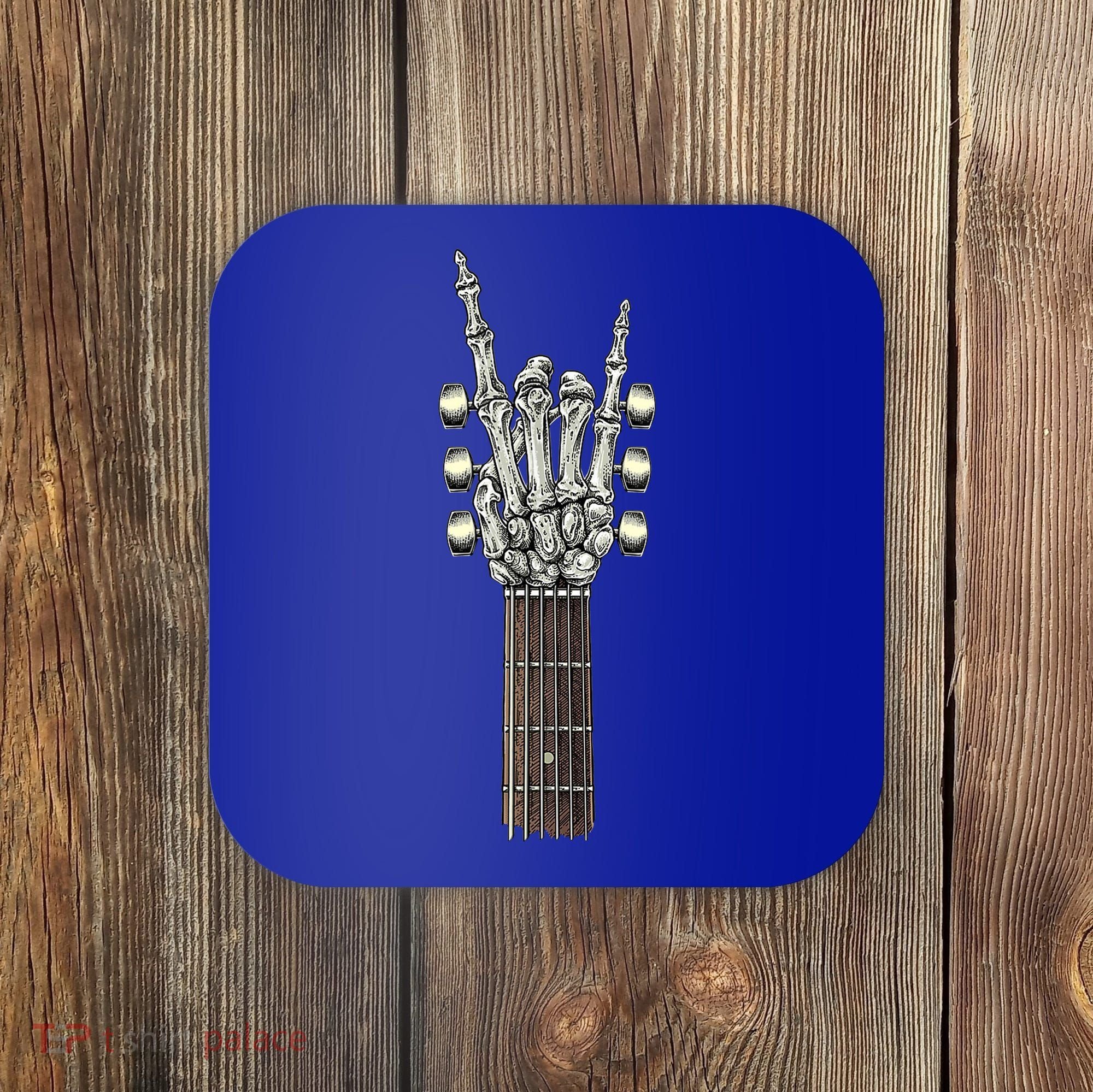Rock And Roll Guitar Skeleton Hand Coaster
