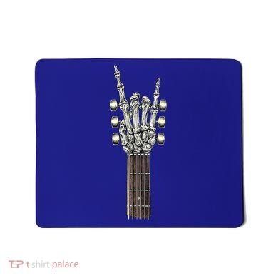 Rock And Roll Guitar Skeleton Hand Mousepad
