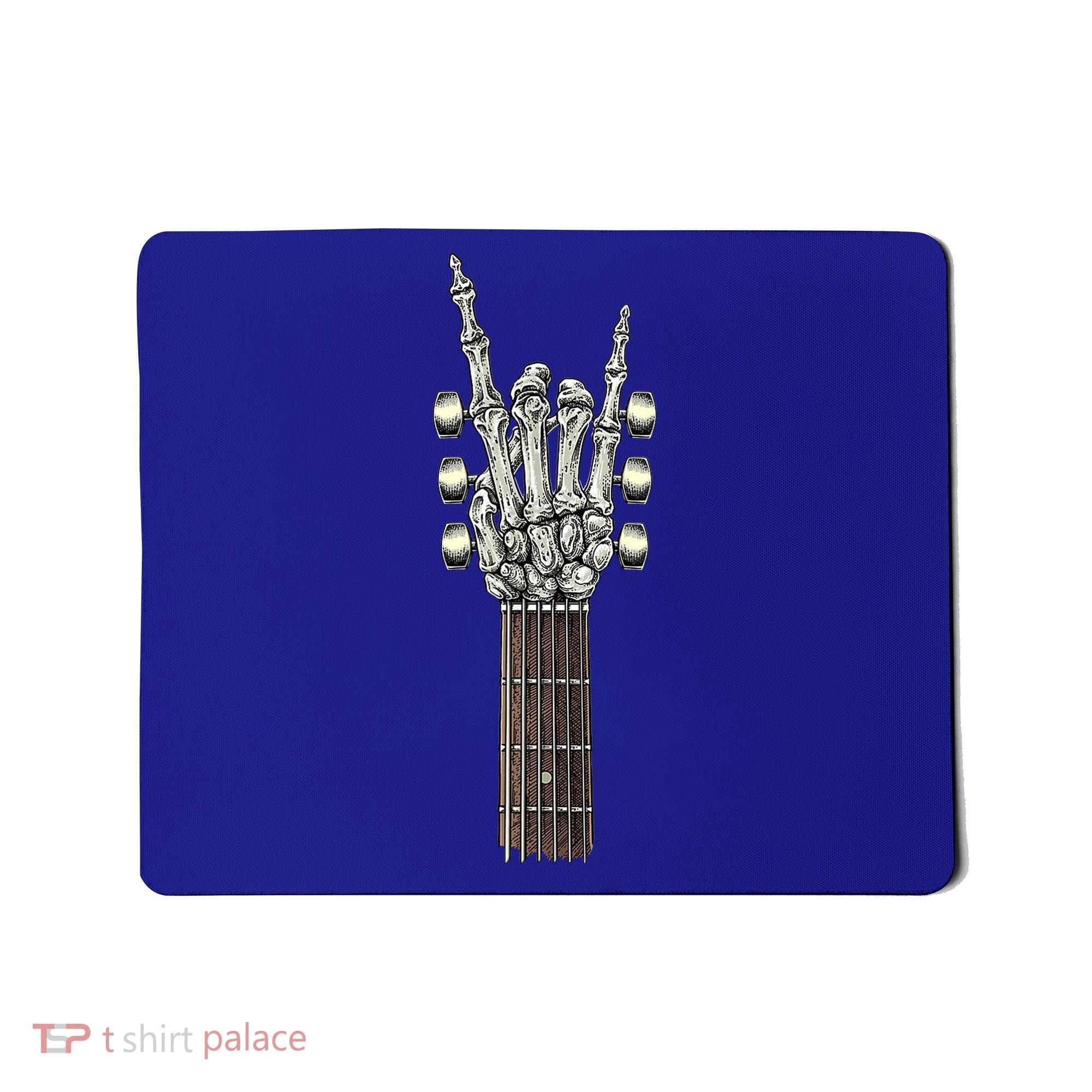Rock And Roll Guitar Skeleton Hand Mousepad