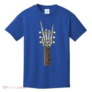 Rock And Roll Guitar Skeleton Hand Kids T-Shirt
