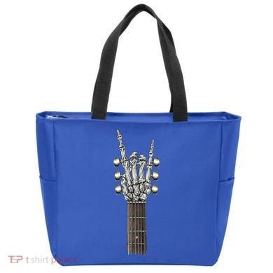 Rock And Roll Guitar Skeleton Hand Tote Bag