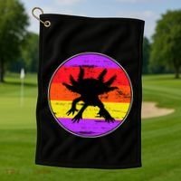 Retro Axolotl Golf Towel thumb 1