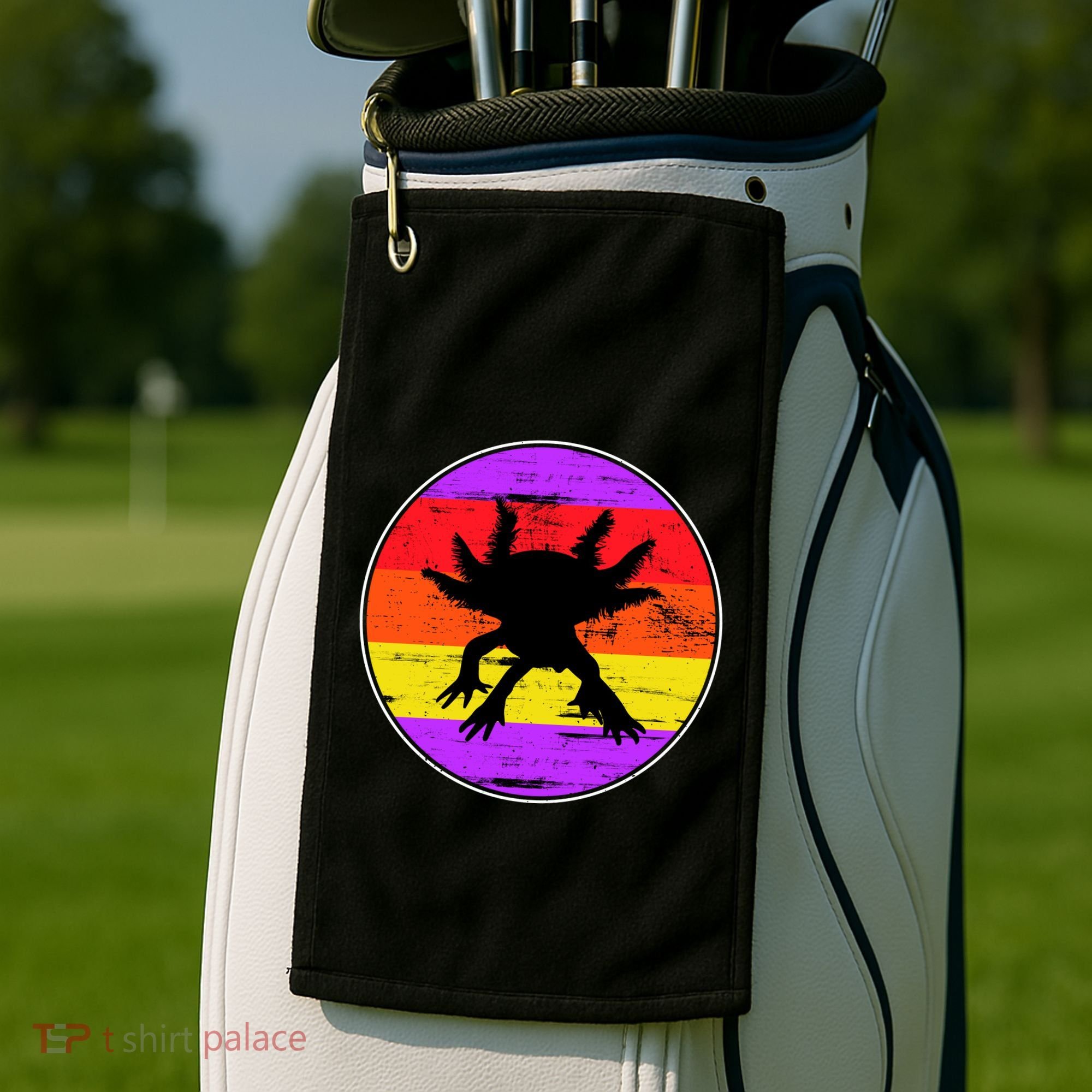 Retro Axolotl Golf Towel