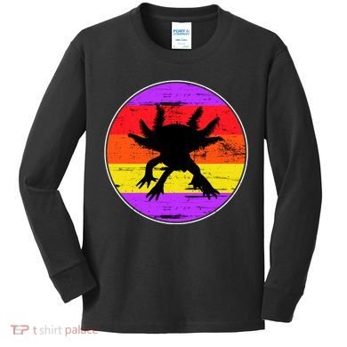 Retro Axolotl Kids Long Sleeve Shirt