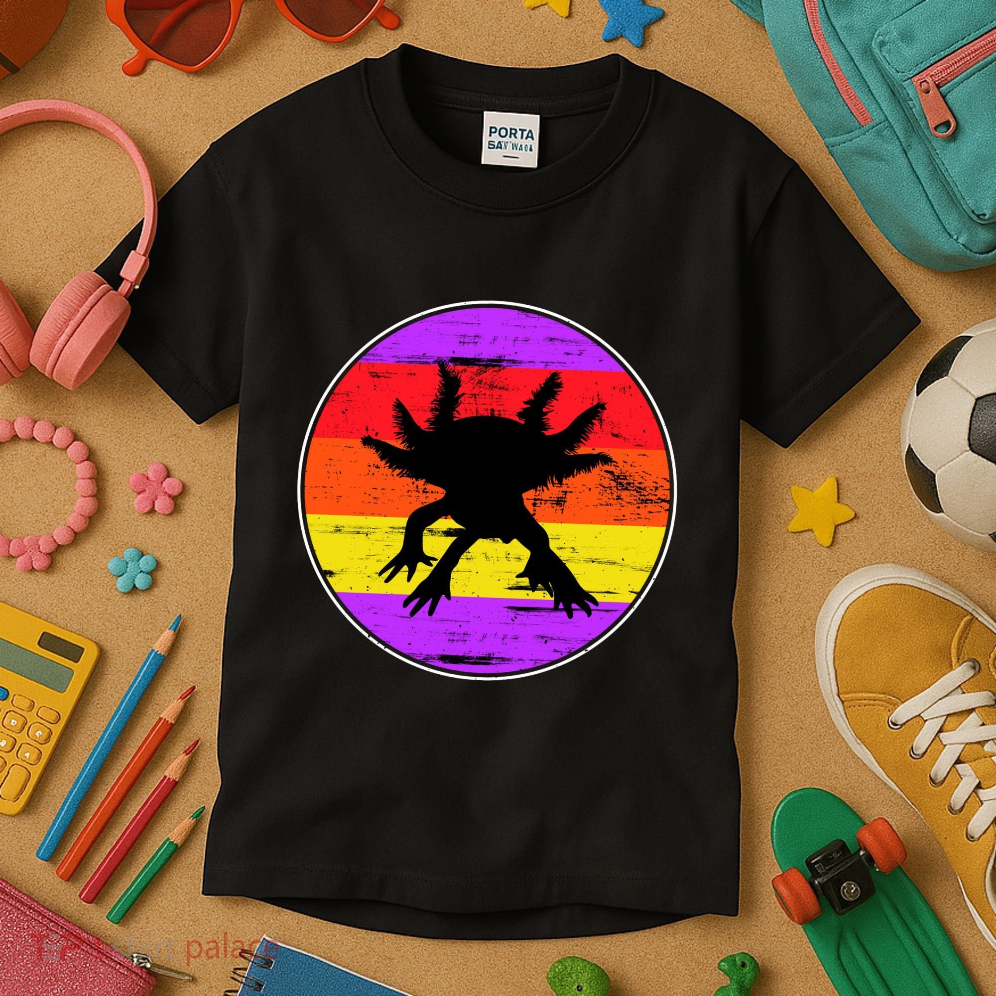 Retro Axolotl Kids T-Shirt