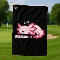 Relaxolotl Axolotls Golf Towel thumb 1