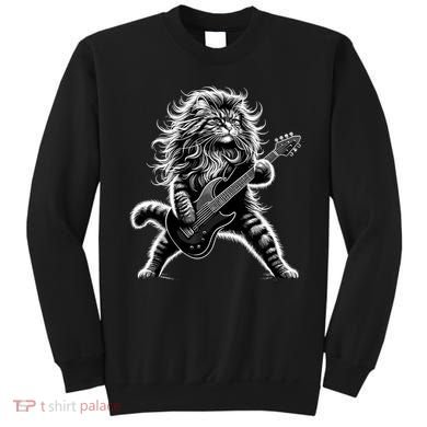 Rock And Roll Cat Playing Guitar Sweatshirt
