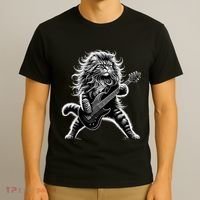 Rock And Roll Cat Playing Guitar T-Shirt thumb 3