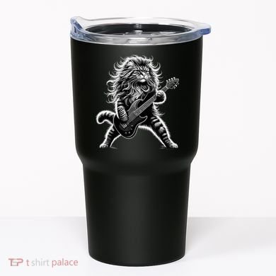 Rock And Roll Cat Playing Guitar Tumbler