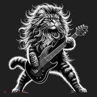 Rock And Roll Cat Playing Guitar Tumbler thumb 3