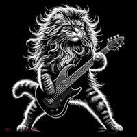 Rock And Roll Cat Playing Guitar Ornament thumb 1