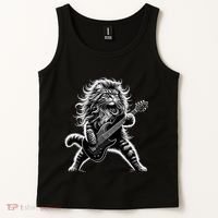 Rock And Roll Cat Playing Guitar Tank Top thumb 2
