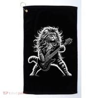 Rock And Roll Cat Playing Guitar Golf Towel thumb 0