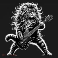 Rock And Roll Cat Playing Guitar Visor thumb 3
