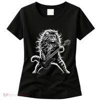 Rock And Roll Cat Playing Guitar Women's T-Shirt thumb 0