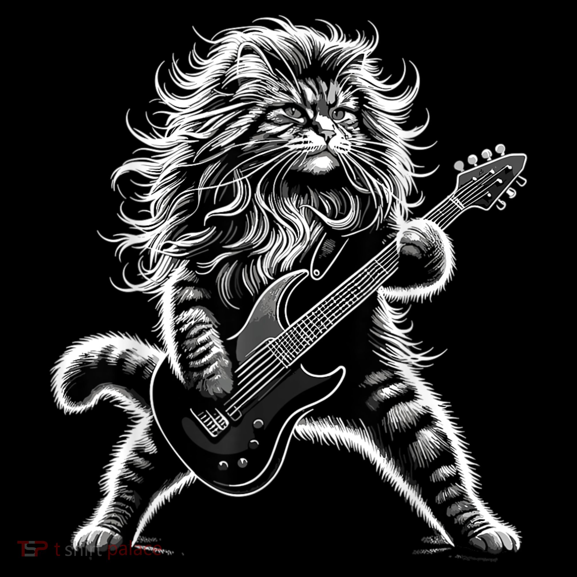 Rock And Roll Cat Playing Guitar Tote Bag