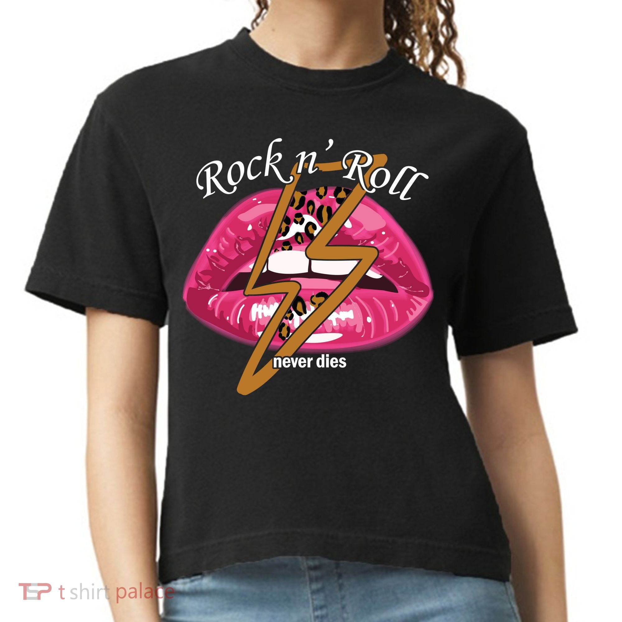Rock And Roll Never Dies Lips Comfort Colors Boxy T-Shirt
