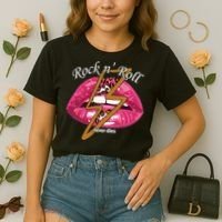 Rock And Roll Never Dies Lips Comfort Colors Boxy T-Shirt thumb 2